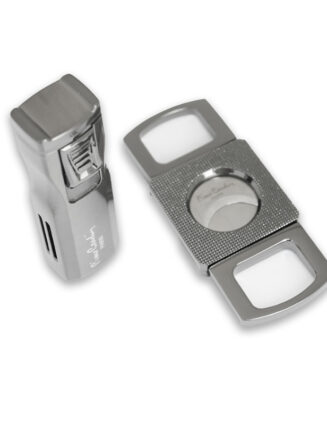 PCX-026 Pierre Cardin Cigar Set with Double Blade Cutter & Jet Flame Lighter – Luxury, Durable, Stylish, and Perfect for Cigar Lovers or Gifting.