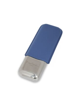 CGS-002BU Pierre Cardin Genuine leather Cigar Case Can Hold Two Cigars up to  62" Ring Gauge