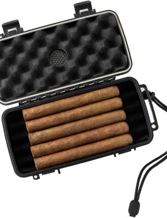 KV5002 Pierre Cardin Hard Plastic travel cigar case hold up to 5 cigars, custom made for the hard trip and adventure