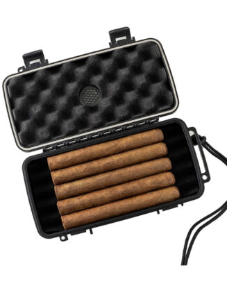 KV5002 Pierre Cardin Hard Plastic travel cigar case hold up to 5 cigars, custom made for the hard trip and adventure