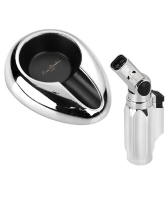 PCX-012 Pierre Cardin Premium Cigar Set with Elegant Ashtray and Desk 4 Jet Lighter Adjustable Head