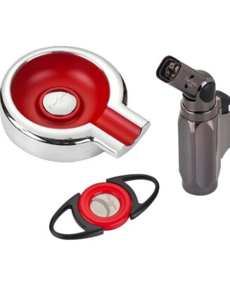 PCX-013 Pierre Cardin Luxury Cigar Set With Ashtray, Double Blade Cutter and 4 Jet Adjustable Head Lighter