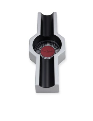 PCX-015S Pierre Cardin HEXA series Zinc Alloy Cigar ashtray Double Holder for large cigar Silver