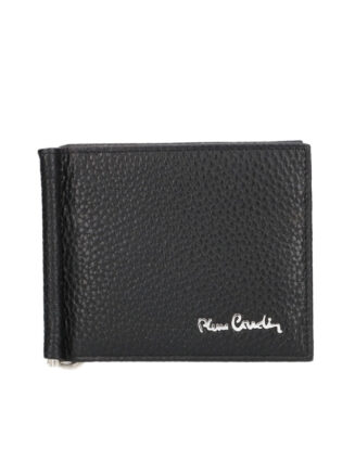 PCW011 Pierre Cardin Compact men’s wallet in genuine leather with under-wire money clip, two card slots, and integrated coin purse — sleek, practical and ideal for minimal carry or gifting.